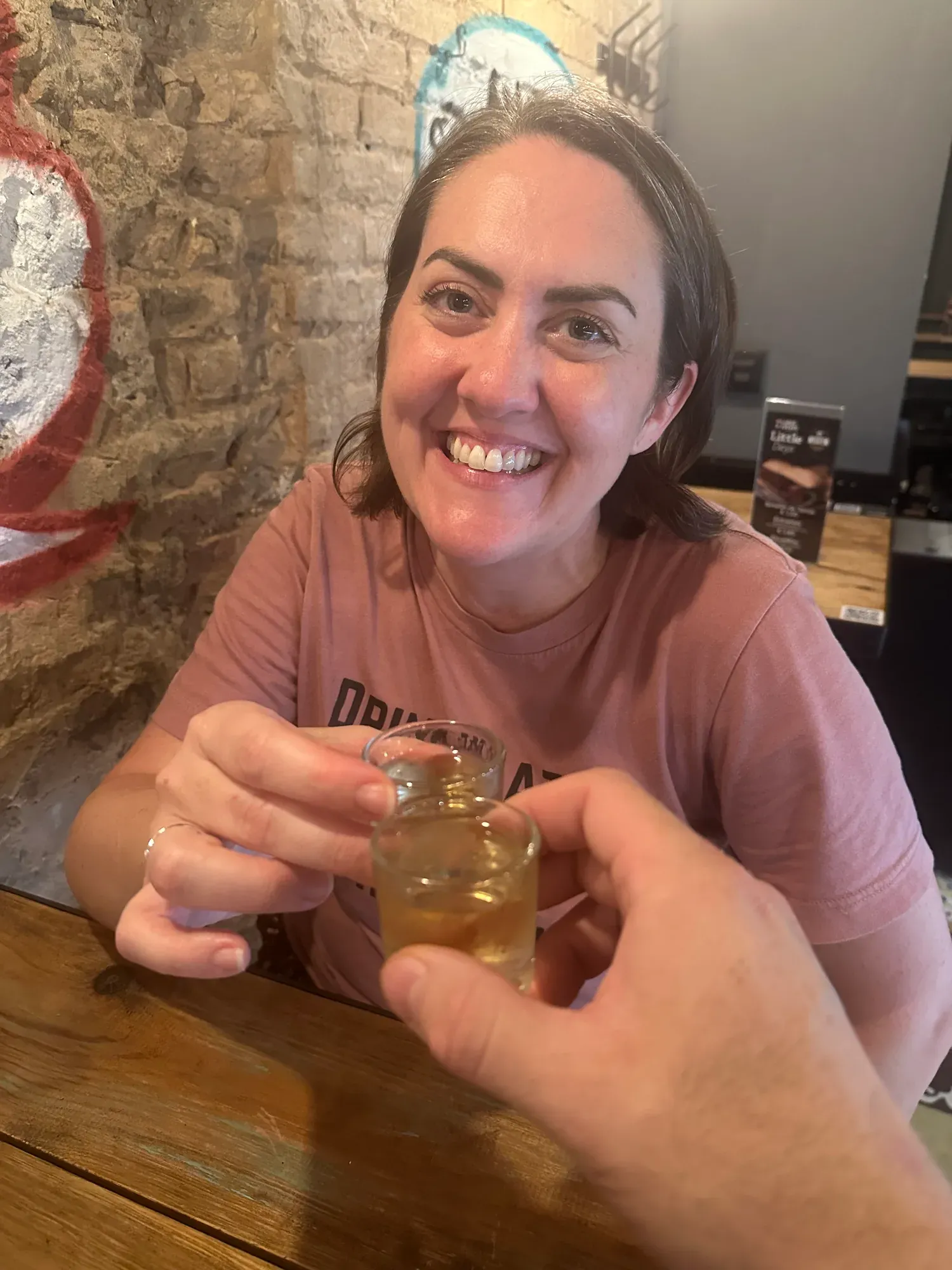Toasting at a bar in Valencia. 